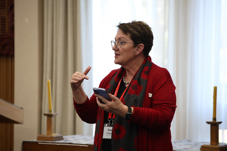 Archdeacon Sue Fordyce (SJCTB Deputy Chair) reads the parable of the talents.