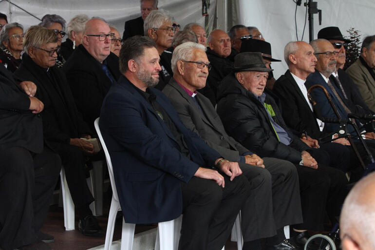 Bishop Ngarahu smiles at a comment in the korero.